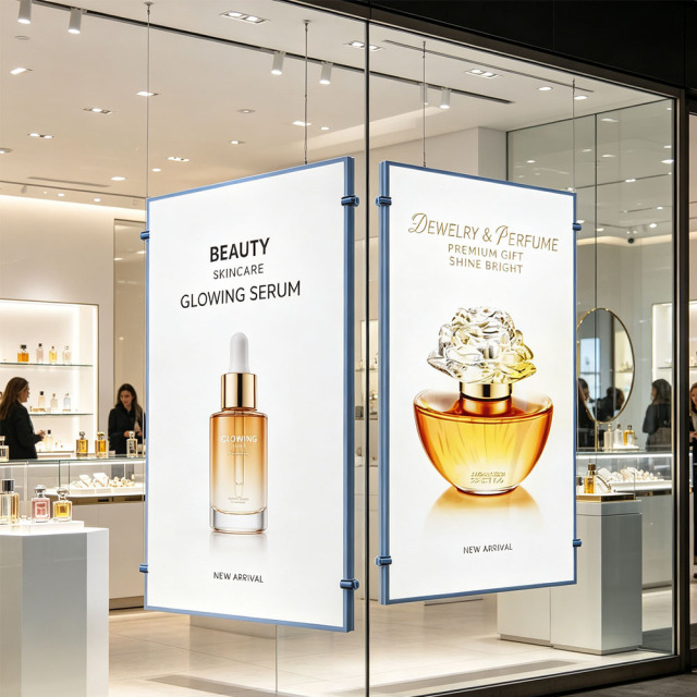 Advertising stud fixed hanging ultra-thin light box with cosmetic brand poster