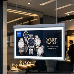 Side slide poster POP LED light box hanging inside shopping mall aisle