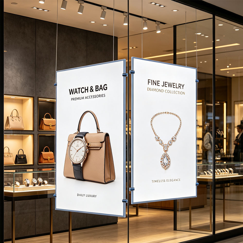 Hanging Slide-in Ultra-thin LED Light Box, Tempered Glass Panel,Adelightbox,Ultra-thin LED Light Box | Hanging Slide-in Type