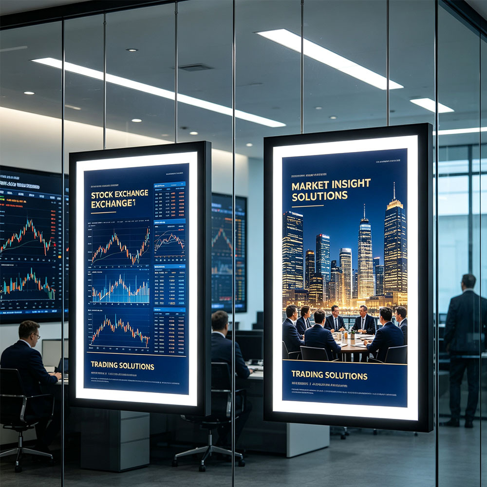 Magnetic PET panel double sided LED light box for glass window advertising