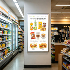 18mm thickness ultra thin led advertising light box installed in supermarket