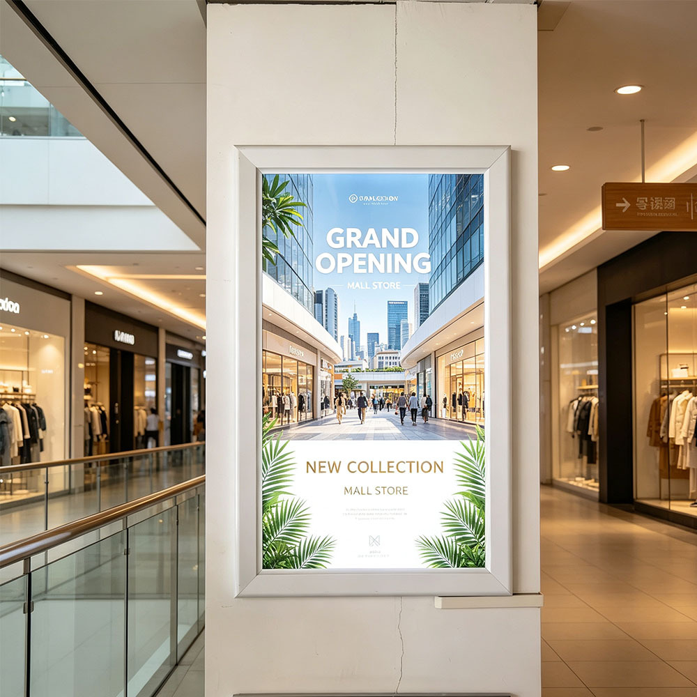 40mm depth large-size ultra thin light box for brand store wall advertising