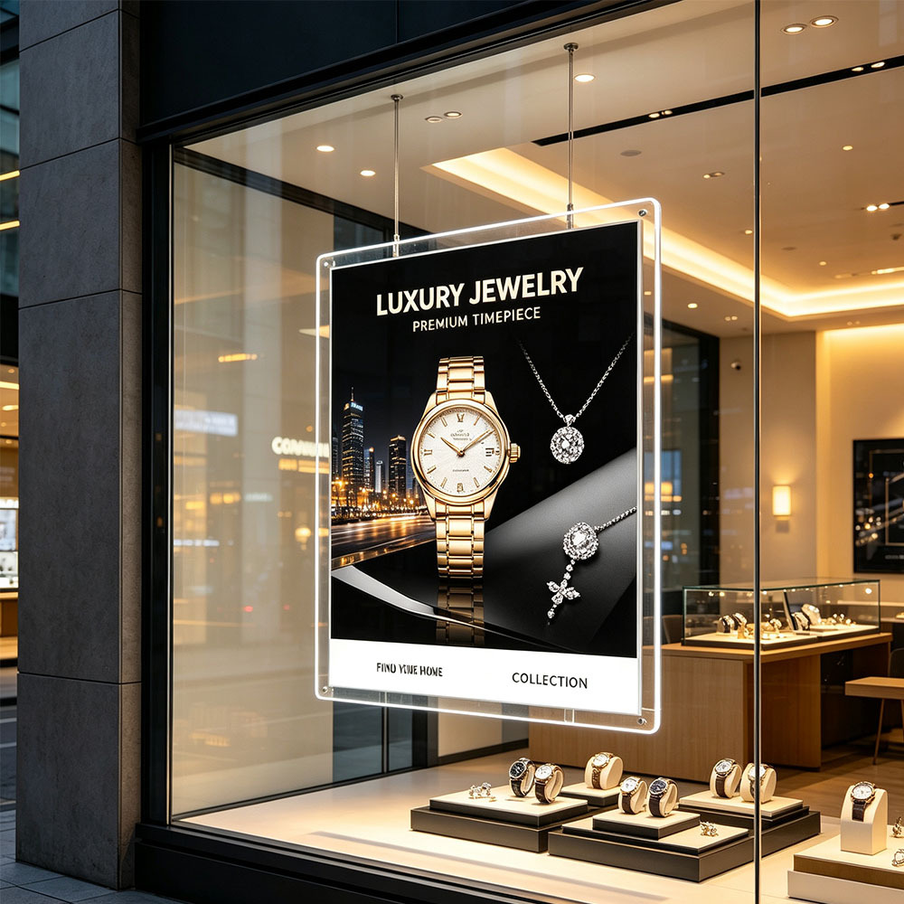 Hanging Double-sided Crystal Ultra-thin LED Light Box,Adelightbox,Ultra-thin LED Light Box | Hanging Crystal Double Sided