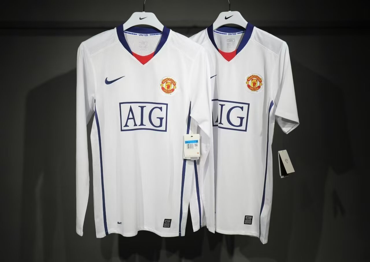 0809 Manchester United away Long sleeve Retro Player version