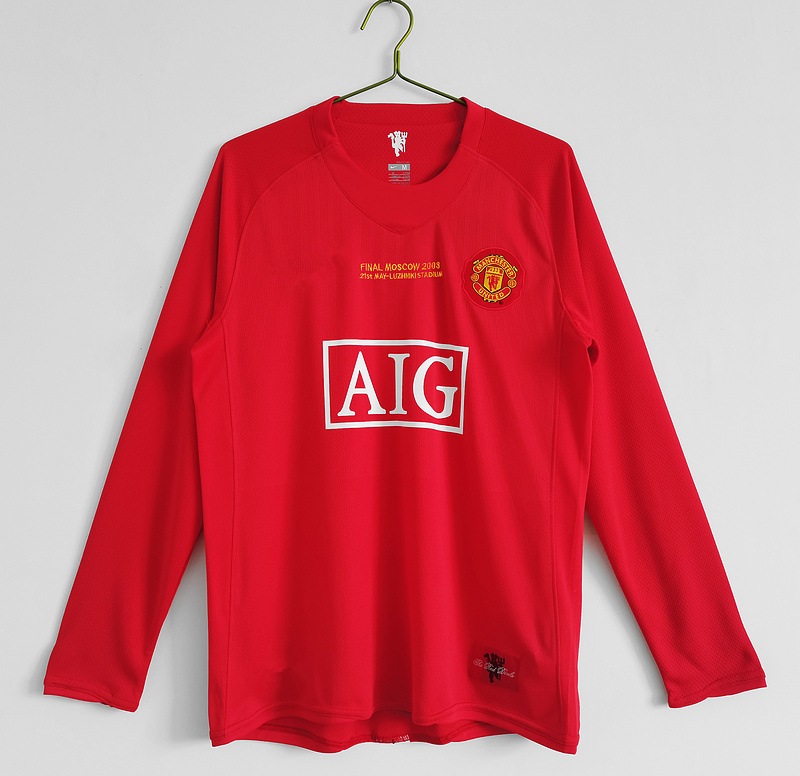 07/08 Manchester United home Champions League  long sleeve retro Fan version