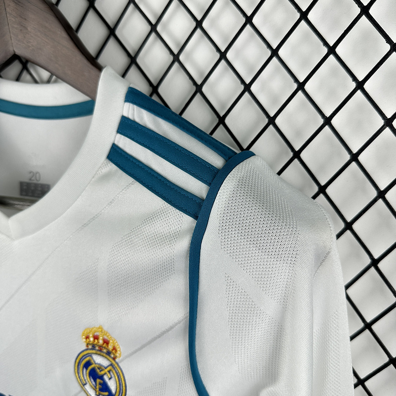 1718 Real Madrid home retro Kids kit Long sleeve