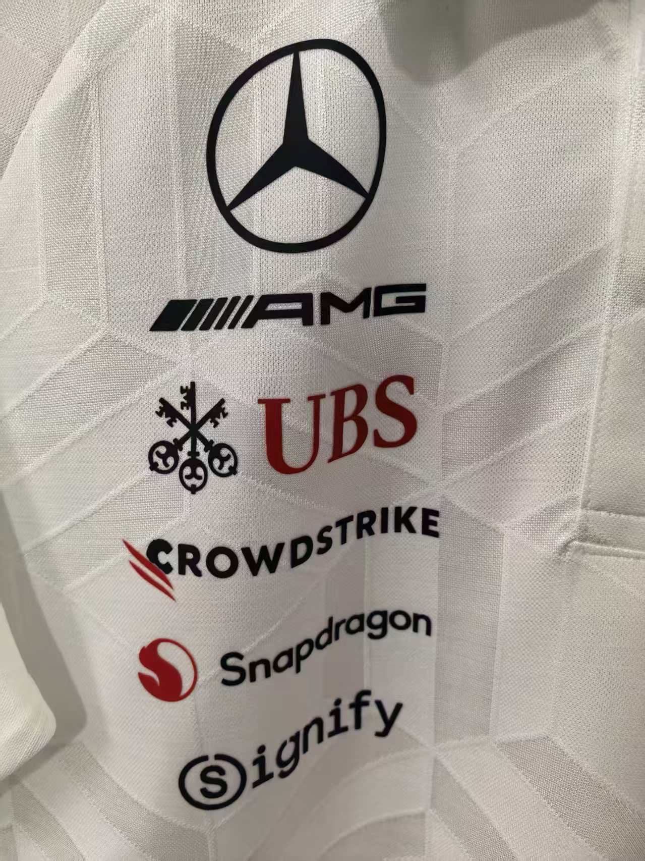 2026 F1 Mercedes-Benz Polo-Collar（white） Racing Shirt