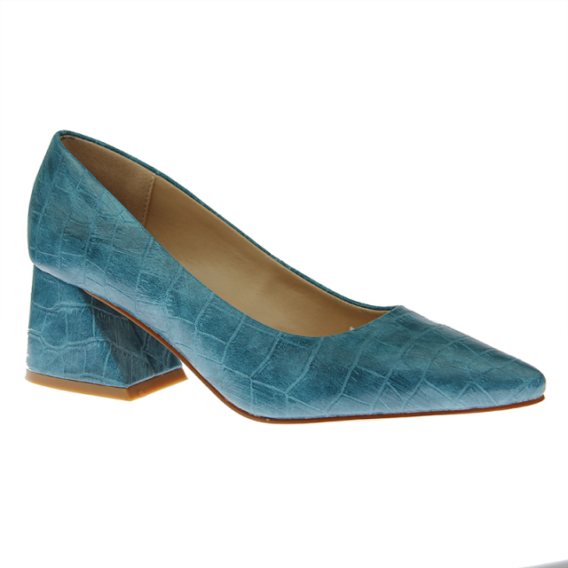 Hot Sell chunky Block Heel Ladies Shoes Pointed Women's Shoes with Covered Heel