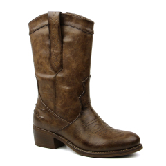 2020 New lady long boots with brushed PU in embroidery design