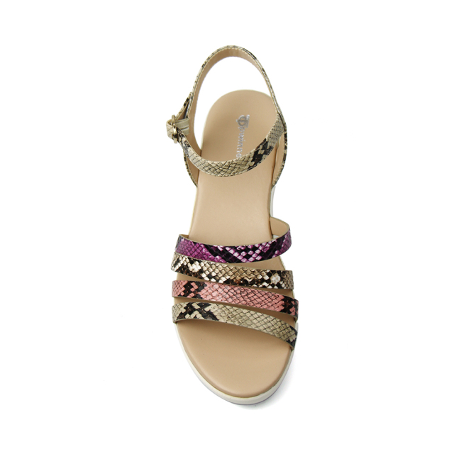 2020 New arrivals Ladies snake PU soft wedge sandals shoes for women