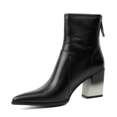New arrival back zipper Women Boots with gradual painting heel