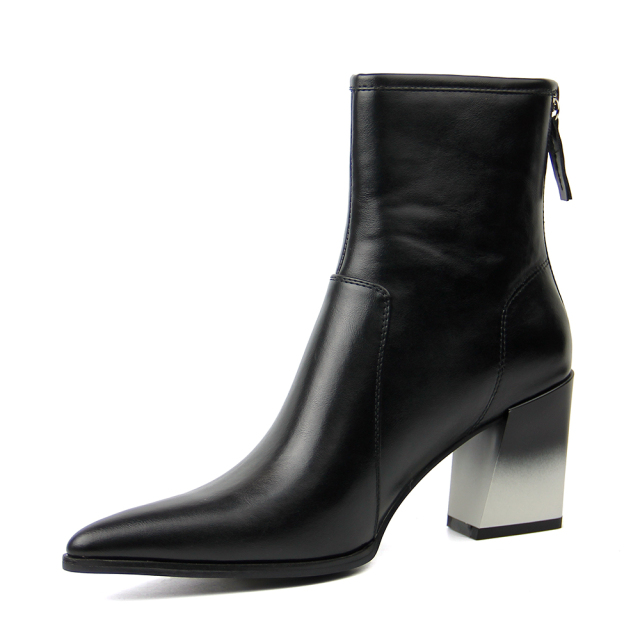 New arrival back zipper Women Boots with gradual painting heel
