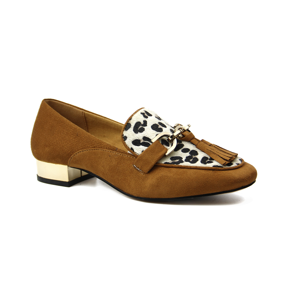 Design Stylish Casual ladies Snake Flat Pumps shoes for women with metal heel