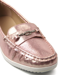 Customize Stylish Shinny Metalic ladies Flat Pumps shoes for women