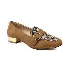 Customize Stylish Casual ladies Snake Flat Pumps shoes for women with metal heel