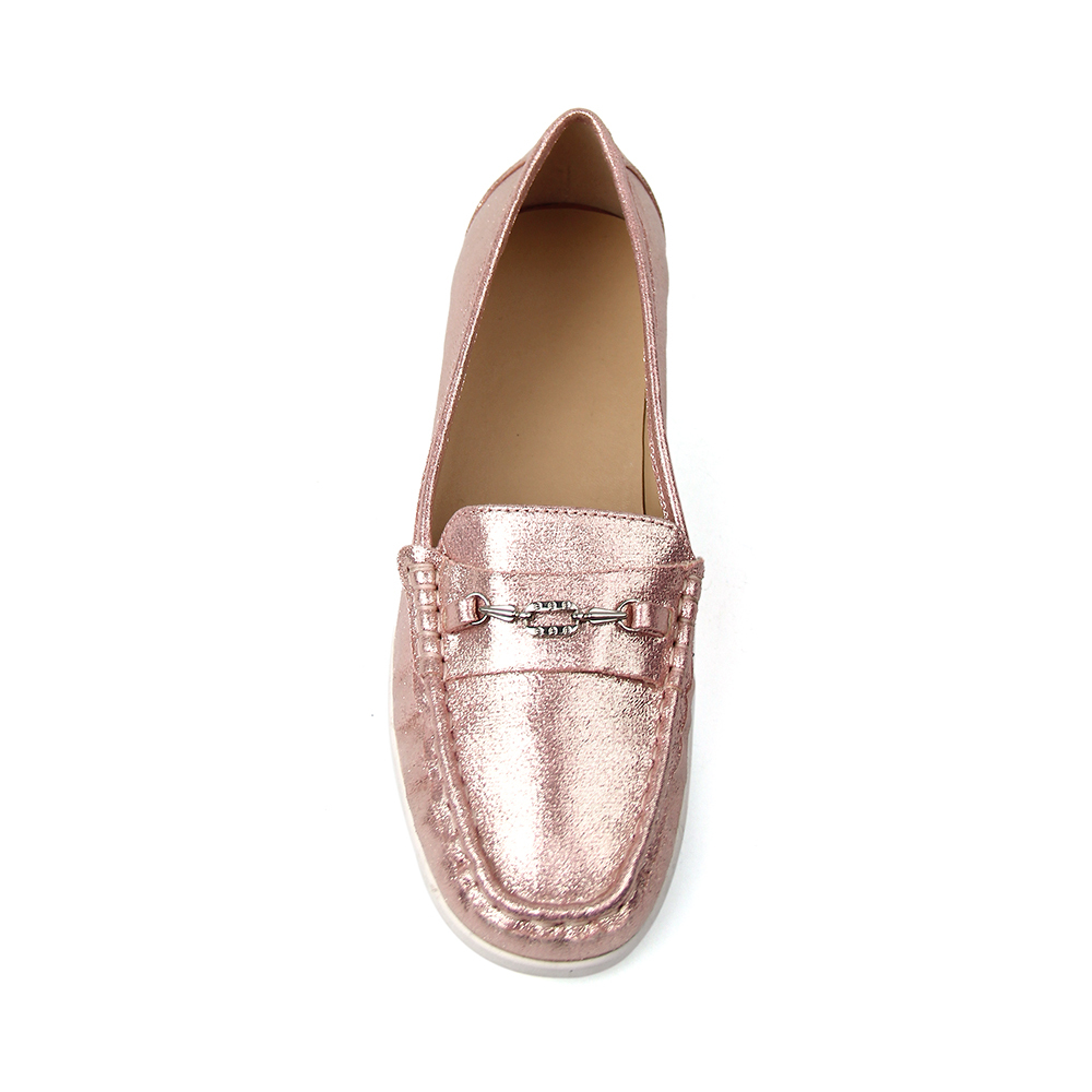 Customize Stylish Shinny Metalic ladies Flat Pumps shoes for women