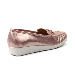 Customize Stylish Shinny Metalic ladies Flat Pumps shoes for women