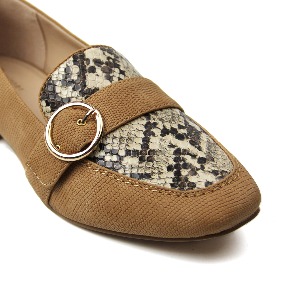 Customize Stylish Casual ladies Snake Flat Pumps shoes for women with metal heel