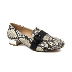 Customize Stylish Casual ladies Snake Flat Pumps shoes for women with metal heel