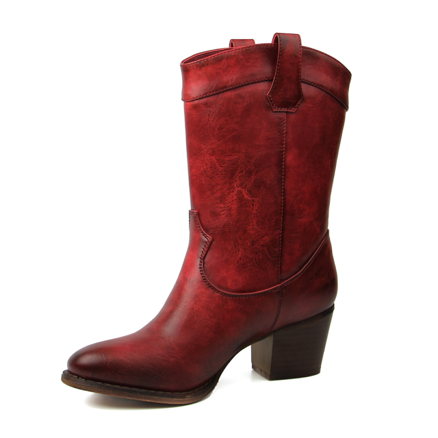 wholesale Rain Ladies Winter Sexy Shoes Women cow boy Boots with Wedge Heels