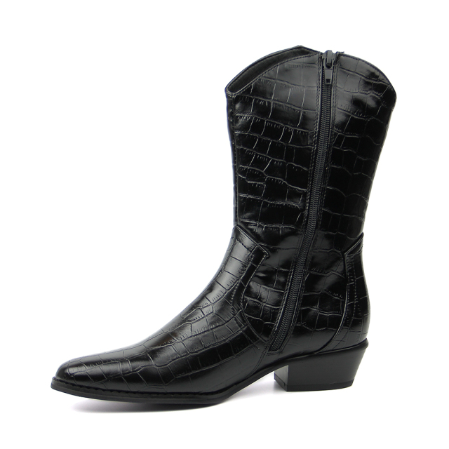 hot sale winter flat black shoes boots for women and ladies