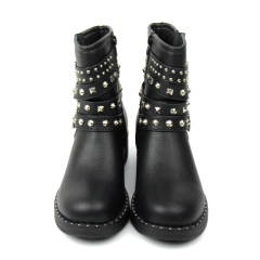 2020 stylish pu winter flat boots and shoes with buckle straps for women and ladies