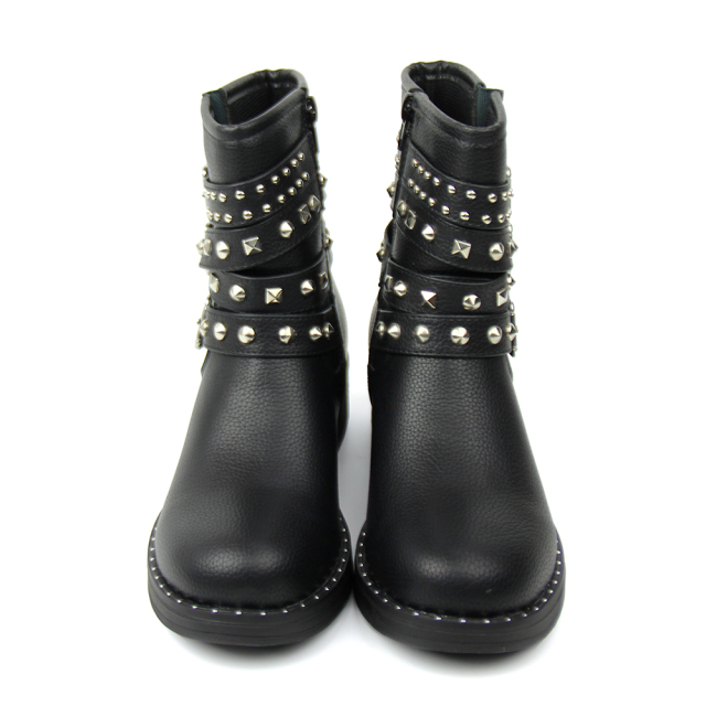 2020 stylish pu winter flat boots and shoes with buckle straps for women and ladies