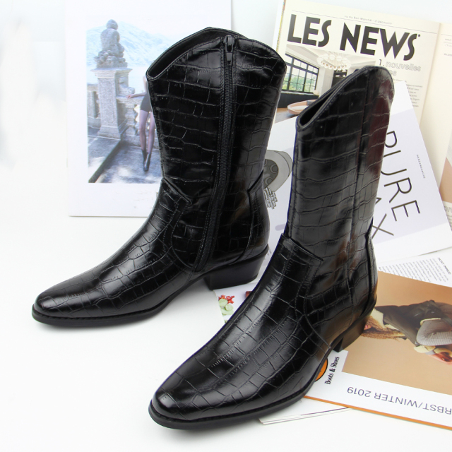 hot sale winter flat black shoes boots for women and ladies