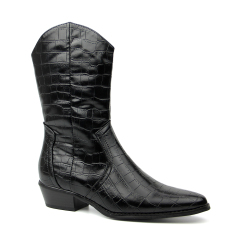 hot sale winter flat black shoes boots for women and ladies