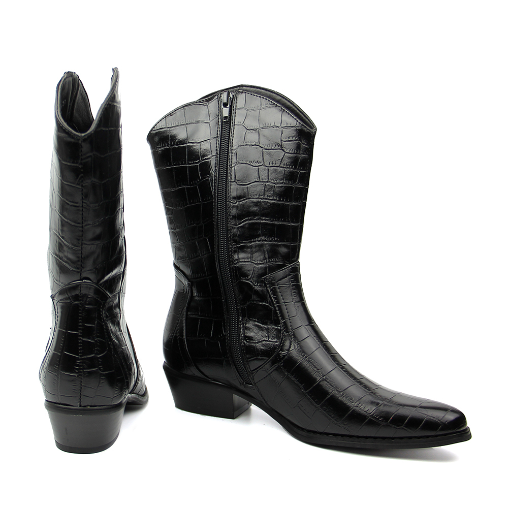 hot sale winter flat black shoes boots for women and ladies