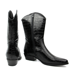 hot sale winter flat black shoes boots for women and ladies