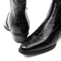 hot sale winter flat black shoes boots for women and ladies