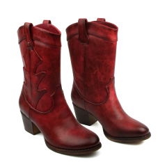 wholesale Rain Ladies Winter Sexy Shoes Women cow boy Boots with Wedge Heels