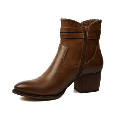 Fashion Popular Low Heels Shoes Ladies Ankle Snow Warm Women Boots