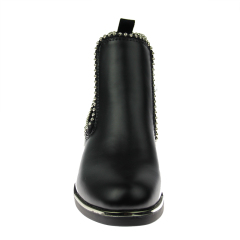 Customized Fashion Army Biker Winter Boots for Girls with Snake Pattern PU