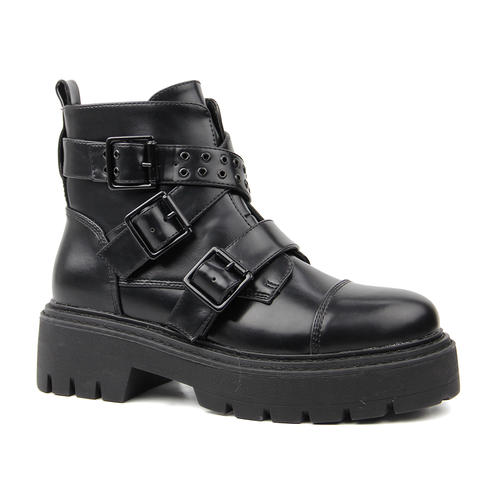 ladies box pu mountaineering platform biker boots for women