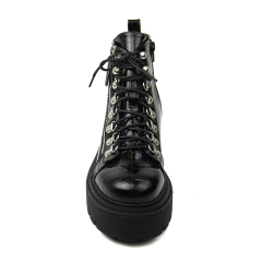black stylish sexy pu work safety boots for women and ladies