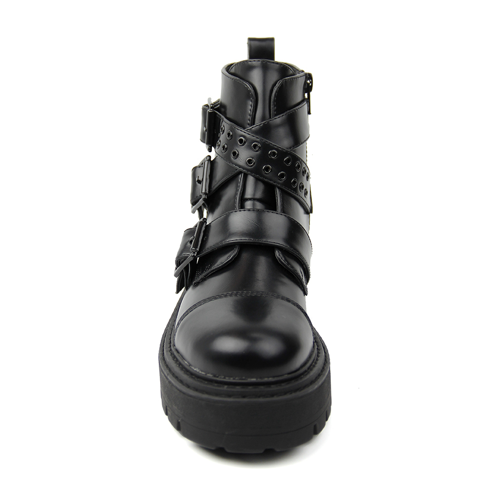 ladies box pu mountaineering platform biker boots for women