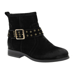 kids black casual genuine leather fall winter snow western boots for girls children