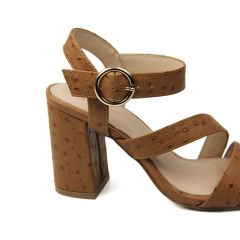 ladies women slip on square heels summer sandals shoes with straps