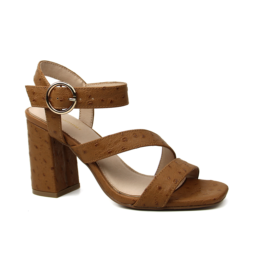 ladies women slip on square heels summer sandals shoes with straps