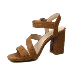 ladies women slip on square heels summer sandals shoes with straps