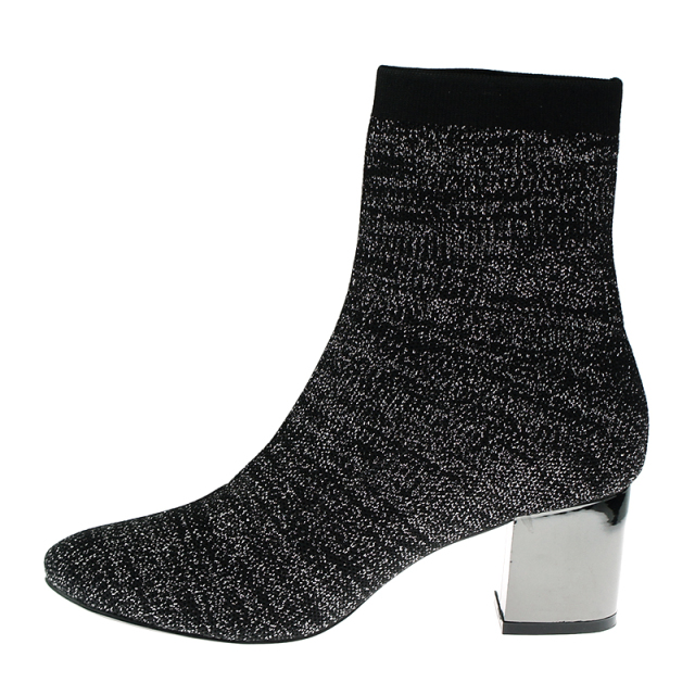 fashion winter shoes sexy luxury chunky wedge half sock boots for women