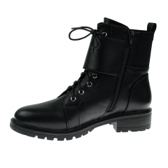 custom logo fall winter black leather lace up boots for ladies women
