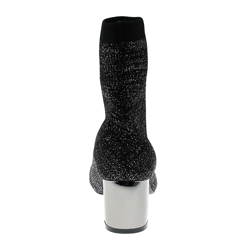 fashion winter shoes sexy luxury chunky wedge half sock boots for women