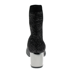 fashion winter shoes sexy luxury chunky wedge half sock boots for women