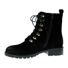Hot Sell Ladies Black Leather Classy Cow Suede Shoes Lace-up Military Women Boots