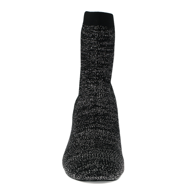 fashion winter shoes sexy luxury chunky wedge half sock boots for women
