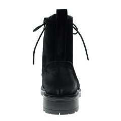 Hot Sell Ladies Black Leather Classy Cow Suede Shoes Lace-up Military Women Boots