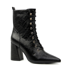 Sexy Designer Ladies Wrinkle Pu High Heel Boots Shoes for Women